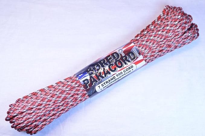 BORED? PARACORD! 550 lb Paracord – Ideal for Crafting, DIY Projects, Camping, Military & Active Outdoors – 300+ Colors – Tactical Parachute Cord Type III – Strong - Bite 50 Feet