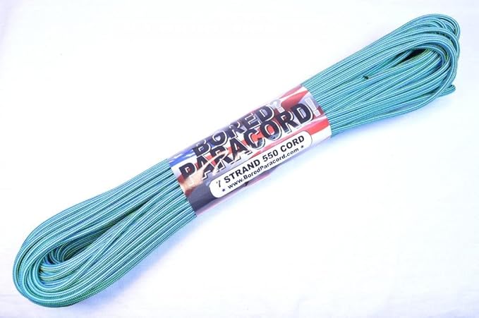 BORED? PARACORD! 550 lb Paracord – Ideal for Crafting, DIY Projects, Camping, Military & Active Outdoors – 300+ Colors – Tactical Parachute Cord Type III – Strong - Electro Shock 50 Feet