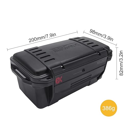 SEIWEI Outdoor Sealed Waterproof Safety Case Plastic Tool Dry Storage Box For Electronic Equipment Camping Outdoor Tool - Professional Waterproof Box(C), Black (MMZ-HA5272C-RT)