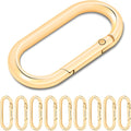 10Pack Oval Large Carabiner Clip, Metal Spring Carabiner Clips for Paracord Keychain Lanyard, Car Key Rings, Dog Tag Clip, Pets Collar Buckles, Purse Keychain Replacement (Light Gold)