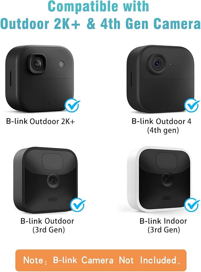 Wall Mount for Blink Outdoor Cameras , 5 Pack Weatherproof Housing, 360 Degrees Adjustable Bracket with Sync Module Core Mount for Blink Outdoor 2K+, 4th & 3rd Gen Cam, White (Camera is Not Included)