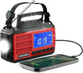 FosPower NOAA Emergency Weather Radio D8 37000mWh Portable Power Bank, AM/FM, USB/Solar/Hand Crank Charging, SOS Alarm & Flashlight for Indoor/Outdoor Emergency - Red