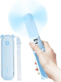 JISULIFE Handheld Fan with 4500 mAh Powerbank Max 40 Hours Runtime, Pocket Portable Battery Operated or USB Powered Folding Personal Fan, 3 Speeds, Gifts for Women Men Kids Gift for Festival-Blue
