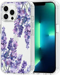 MOSNOVO Case for iPhone 13 Pro Max, [Buffertech 6.6ft Military-Grade Drop Protection] [Anti Peel Off Tech] Clear TPU Bumper Phone Case Cover Design - Lavender