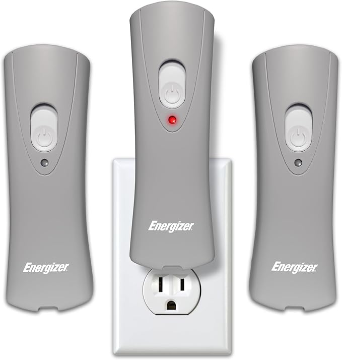 Energizer Auto-On LED Flashlights Rechargeable (3-Pack) for Home Power Failure, Plug in LED Flashlight for Power Outage, Night Light, Hurricane Preparedness