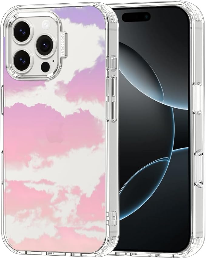 MOSNOVO for iPhone 16 Pro Max Case, Shockproof Military-Grade Protection 6.6ft Drop Tested, Clear Phone Case for iPhone 16 Pro Max, Sunset Glow Design