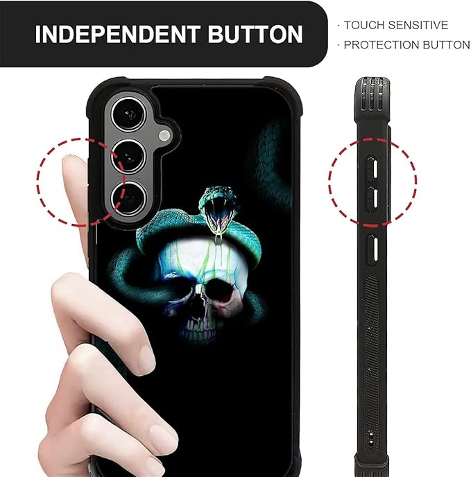 for Samsung Galaxy S24 S25 Plus Case, Skeleton Winding Snake Pattern Graphic Design Girl Boy Soft Silicone Hard Acrylic Shock Protection for Samsung Galaxy S24 S25 Plus