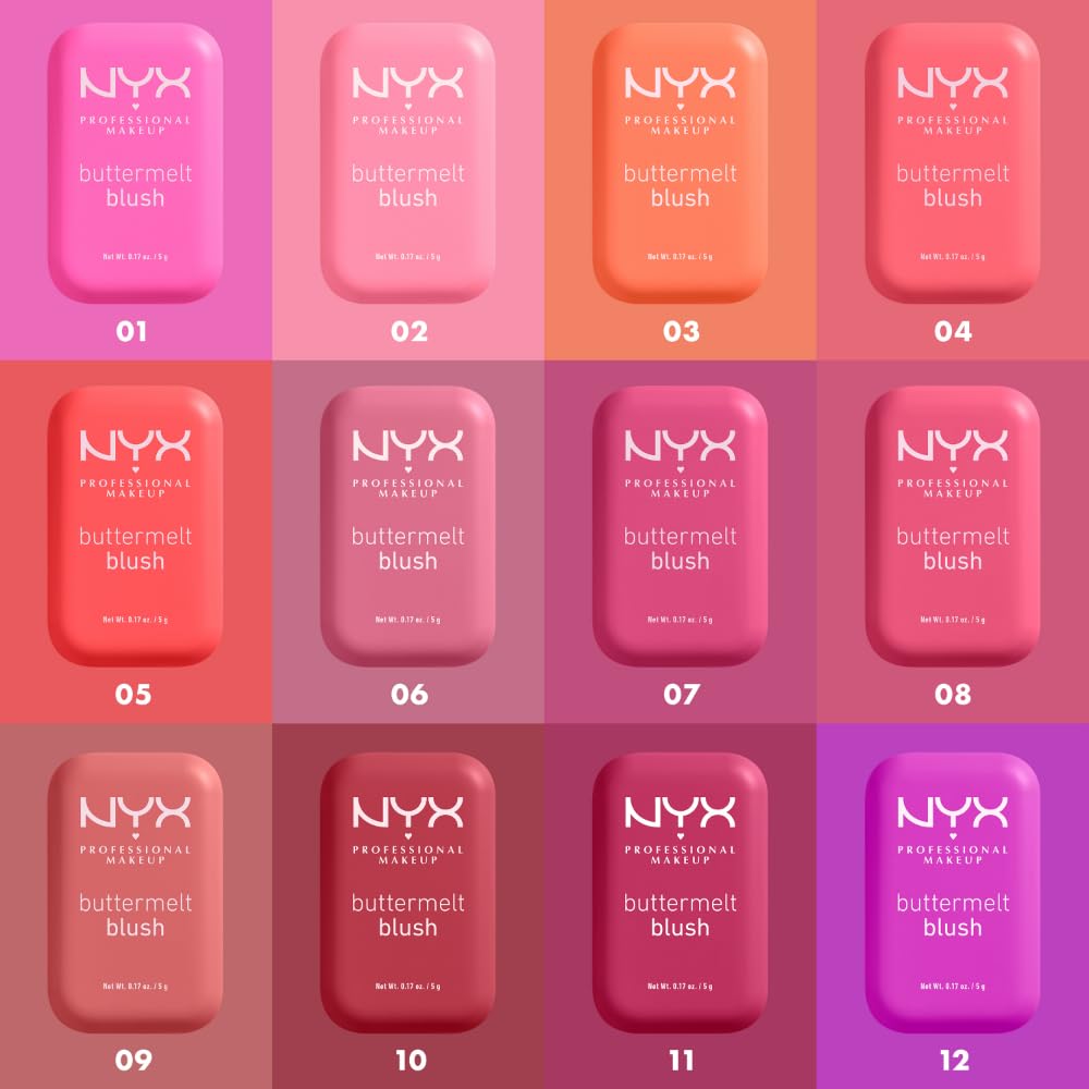 NYX PROFESSIONAL MAKEUP Buttermelt Powder Blush, Fade and Transfer-Resistant Blush, Up to 12HR Make Up Wear, Vegan Formula - Getting Butta