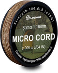 Micro Paracord, 1.18mm x 100ft Thin Mini Utility Braided Small Paracord for Crafting, DIY Project, Camping and More