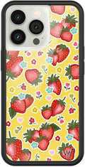 Wildflower Cases - Compatible with iPhone 13 Pro | Red, Strawberry, Yellow, Trendy, Fruit - Protective Black Bumper, 6.5ft Drop Test Certified, Women Owned Small Business | Sweet Berries