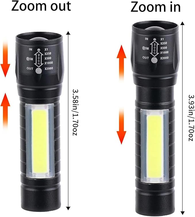 10 Pack LED Rechargeable Flashlight, Super Bright Small Mini Camping Flashlights Zoomable Beam, Convenient USB C Charging for Camping Hiking Outdoor Home Emergency