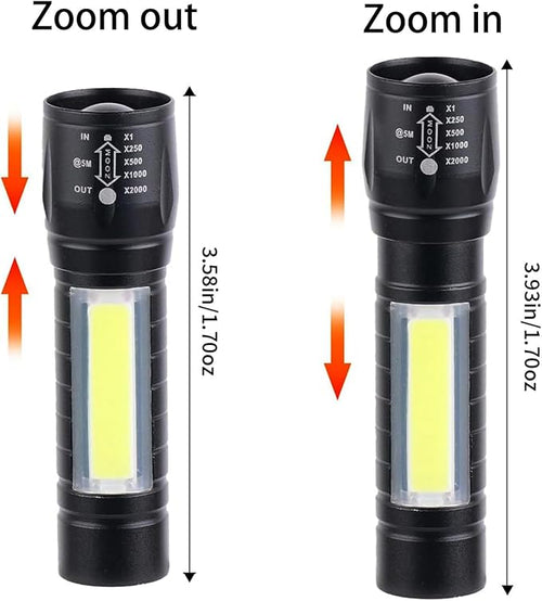 10 Pack LED Rechargeable Flashlight, Super Bright Small Mini Camping Flashlights Zoomable Beam, Convenient USB C Charging for Camping Hiking Outdoor Home Emergency