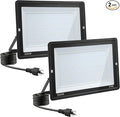 300W LED Flood Light Outdoor, 2Pack 30000LM Super Bright, IP66 Waterproof Outside Work Lights, 6500K Daylight White Security Lights, Plug in Flood Light for Yard Garage Garden Patio