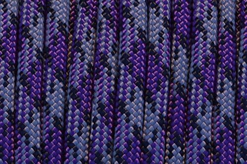 BORED? PARACORD! 550 lb Paracord – Ideal for Crafting, DIY Projects, Camping, Military & Active Outdoors – 300+ Colors – Tactical Parachute Cord Type III – Strong - Mystique 100 Feet