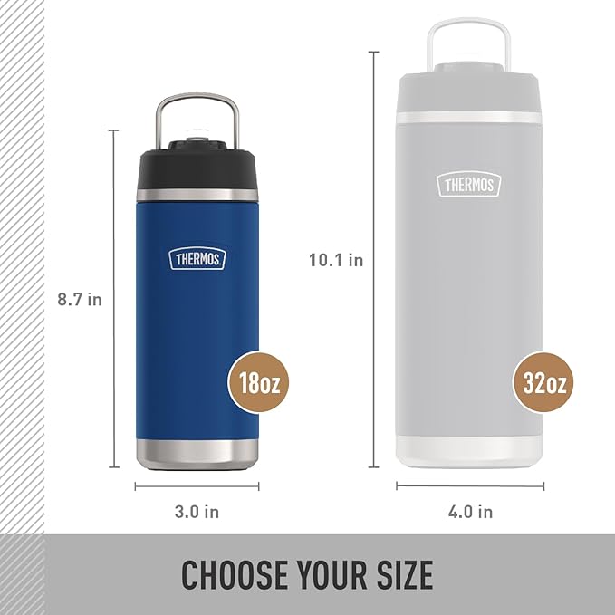 THERMOS ICON SERIES, Insulated Water Bottle with Straw Lid - 18 Ounce, Seafoam - Stainless Steel Vacuum Insulated Water Bottle with Straw Lid
