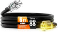 6 FT Outdoor Extension Cord Waterproof, 16/3 Gauge Heavy Duty 3 Prong Power Cord with Lighted Indicator End, 13A 125V 1625W SJTW, ETL Listed, Great for Lawn/Garden/Home(Black)