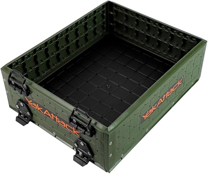 YakAttack ShortStak Upgrade Kit for BlackPak Pro - Ranger Green | 13" x 16" Kayak Crate System | Stackable Gear Storage Add-On with GridLoc Panels, Hinges, & Latches | Fishing Organization Accessory