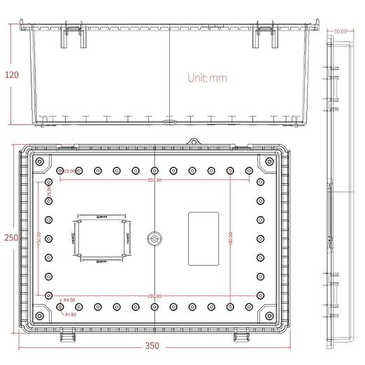 Watertight Electrical Junction Box with Mounting Plate, Clear Hinged Cover Stainless Steel Latch, Plastic Enclosure for Project Wall Bracket, IP67 13.8*9.8*5.9inch（350×250×150mm）