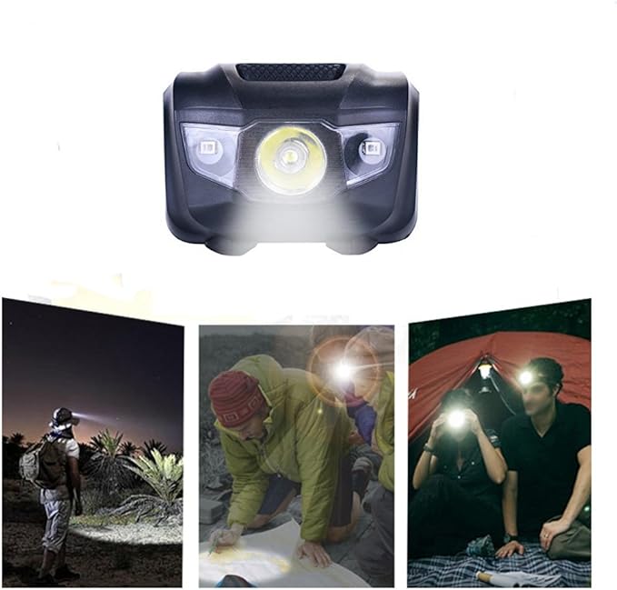 HappyOrange 4 Pack LED Headlamp, IPX4 Waterproof Headlight, 4 Modes with Red Light, 45° Adjustable, Lightweight for Camping Hiking Running Fishing Emergency Adults Kids