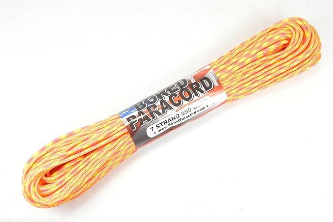 BORED? PARACORD! 550 lb Paracord – Ideal for Crafting, DIY Projects, Camping, Military & Active Outdoors – 300+ Colors – Tactical Parachute Cord Type III – Strong - Tutti Frutti 100 Feet