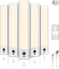 EZVALO 5-Pack Under Cabinet Lighting, 2400mAh Motion Sensor Light, LED Closet Lights Wireless, 3000K Dimmable, Timer, Magnetic, with Remote Control for Kitchen, Closet, Stair