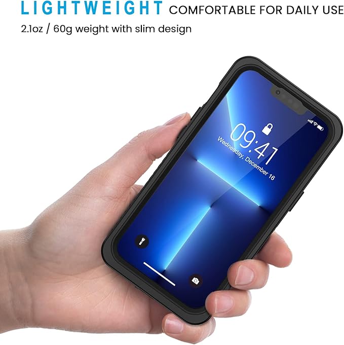 Lanhiem for iPhone 13 Pro Max Case, IP68 Waterproof Dustproof Shockproof Cases with Screen Protector, Full Body Protective Front and Back Cover for iPhone 13 Pro Max - 6.7 inch (Black)