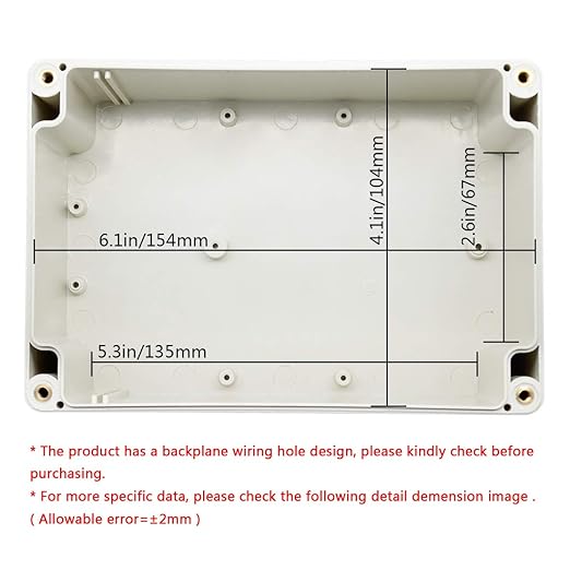 LeMotech ABS Plastic Junction Box Dustproof Waterproof IP65 Electrical Enclosure Box Universal Project Enclosure Grey with PC Transparent Clear Cover 6.3 x 4.3 x 3.5 inch(160 x110 x 90 mm)