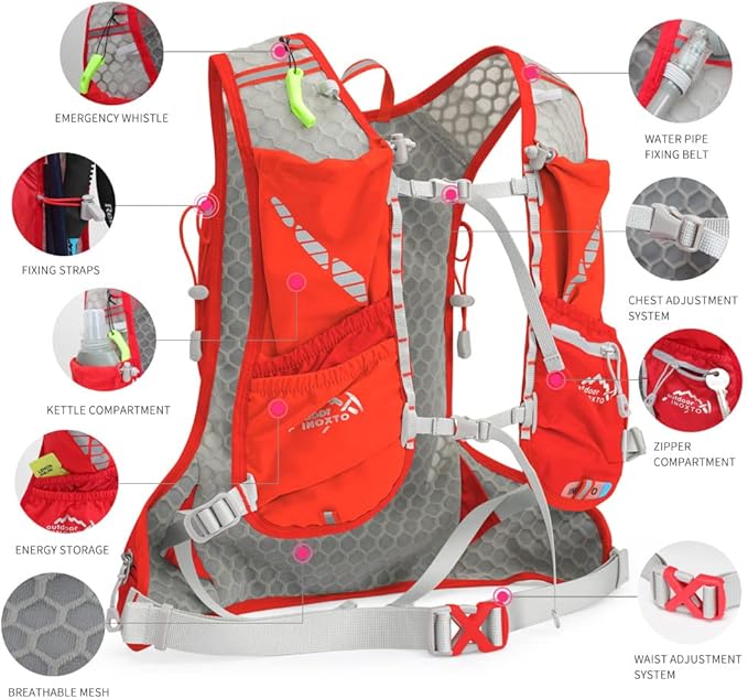 IX INOXTO Running Hydration Vest for Men Women Water Backpack for Running 3L Running Hydration Pack for Trail Running Marathon Race Hiking