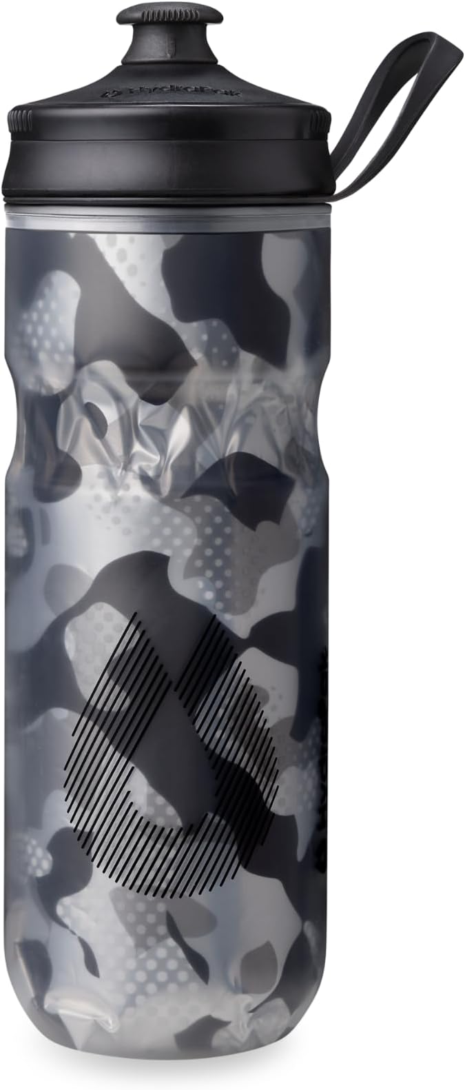HydraPak | Polar Bottle - Polar Sport Insulated Water Bottle - BPA-Free, Sport & Bike Squeeze Bottle with Handle (Contender Black, 600ml / 20oz)
