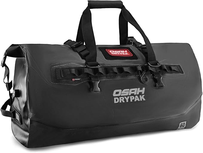 OSAH DRYPAK Waterproof Duffel Bag 25L/40L/60L – Heavy-Duty Motorcycle Tail Bag, Roll-Top Dry Bag for Travel, Camping, Boating, Kayaking, Outdoor Adventure