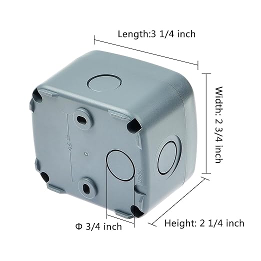NineLeaf Small Outdoor Waterproof Electrical Junction Box, IP66 Project Box Enclosure, 3.25"x2.75"x2.25" (86x74x62mm), Plastic Weatherproof Box for DIY Electronics, Outdoor Wiring, Grey,2PK