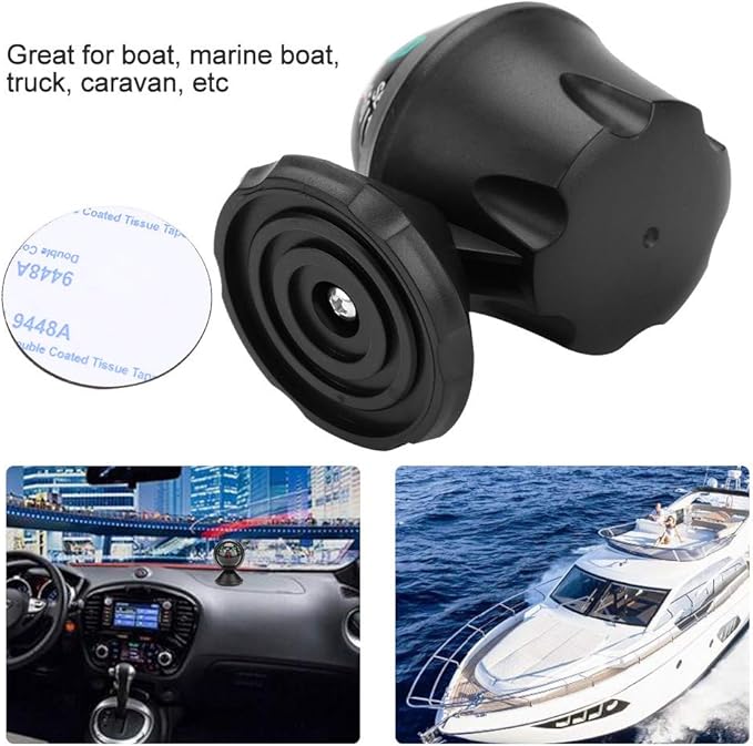 Car Compass, Night Vision Electronic Digital Compass, Direction Guidance for Boat Vehicle, Can be Decorative Ornament or Birthday Present, Pivoting Compass, Stick, Easy to Read, Black