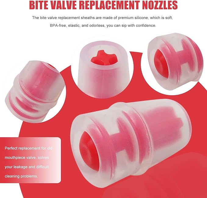 6pcs Multicolor Replacement Bite Nozzles for Osprey/Nathan & Hydrapak Hydration Reservoirs - Lead-Free Silicone Sheaths