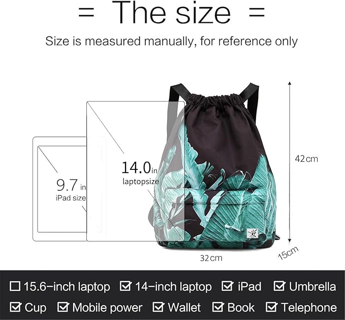 Waterproof Drawstring Bag, Gym Bag Sackpack Sports Beach Backpack for Men Women