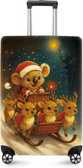 ANNA QUEEN Christmas Koala Luggage Cover, Cute Santa Koala with Reindeer Suitcase Protector, Washable Stretchable Travel Sleeve for 32-34 Inch Luggage