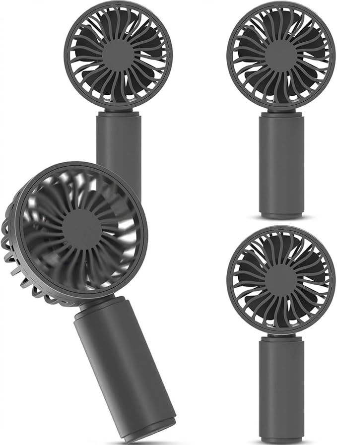 JODNO Mini Portable Handheld Fan 4-Pack, USB Rechargeable Battery Powered Small Personal Fan Desk Eyelash Fans with 3 Speeds Summer Gift for Women Men Makeup Office Outdoor Travel Camping