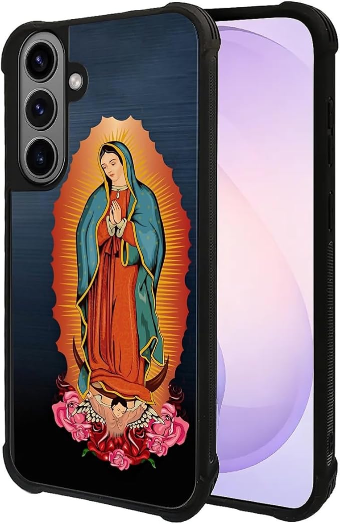 for Samsung Galaxy S26 Case,Graphic Design for Girl Boy Soft Silicone Hard Acrylic Shock Protection Designed for Samsung Galaxy S26 Red Virgen Guadalupe Pattern