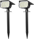 WENATY Solar Spot Lights Outdoor Waterproof IP65, 2 Pack Landscape Spotlights with 46 LEDs, 3 Modes Auto On/Off Solar Powered Flood Lights for Outside Pathway, Yard, Garden, Walkway (Cool White)