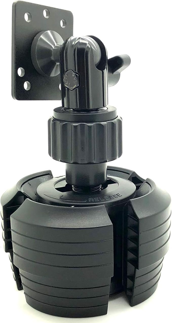 LycoGear Heavy Duty Metal AMPS Hole Pattern ELD Drinks Cup Holder Mount Compatible with Ham CB Pro Satellite Radio & All Universal 2 & 4 Hole fit AMPS Pattern mounting Device