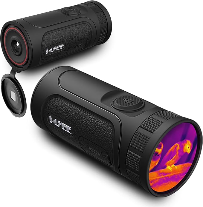 EM10-256 Thermal Monocular, 10mm Focal Lens, 256×192(50Hz) 12μm Night Vision Infrared Scope, 1.43”AMOLED Touchscreen, Handheld Thermal Imaging Monocular for Hunting, Outdoor Camping, Travel