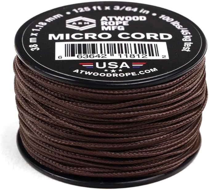 Atwood Rope MFG Micro Utility Cord 1.18mm X 125ft Reusable Spool | Tactical Nylon/Polyester Fishing Gear, Jewelry Making, Camping Accessories