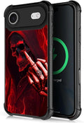 for iPhone 17 Air Case,for MagSafe Graphic Design for Girl Boy Soft Silicone Hard Acrylic Shock Protection Designed for iPhone 17 Air Gestures Funny Skull Pattern