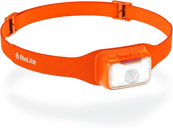 BioLite Range 500 Waterproof, Fast-Charging Rechargeable Headlamp, Spark Red, 500 Lumens, USB-C Charging, 100m Beam, 200 Hour runtime