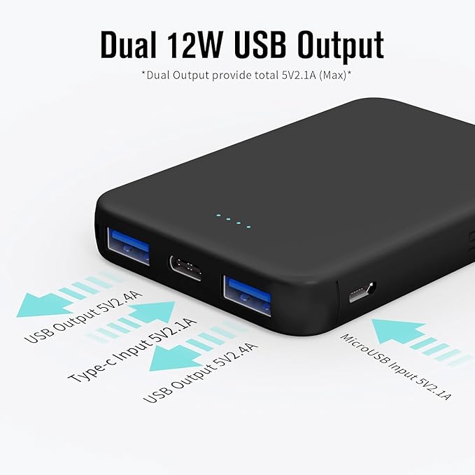 VANYUST S22 Portable Charger, Mini Colorful Power Bank, PowerNano, 5000mAh External Battery Pack Compatible with iPhone 15/14/13/12/11/X All Series and Android Phone