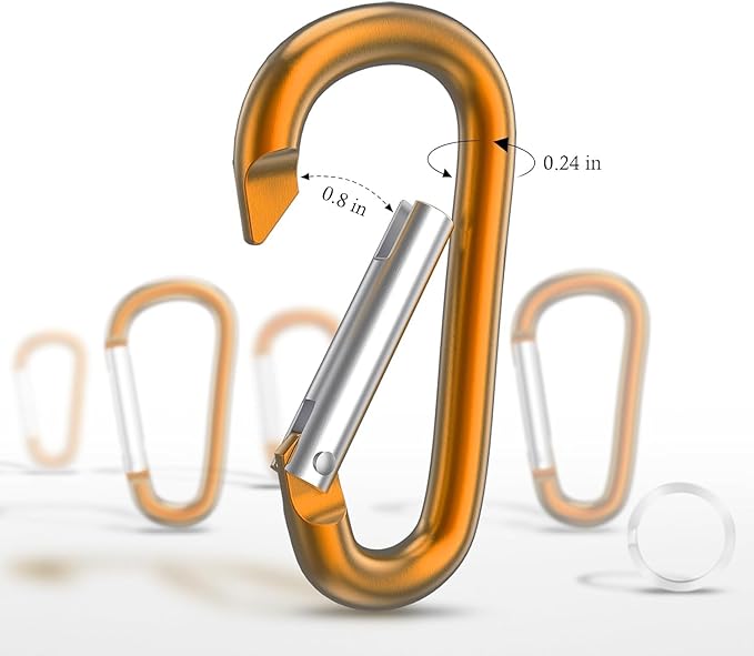 Carabiner Keychain Clip -3" Aluminum Carabiner D Ring, Caribeener Clips, Spring Snap Hook for Keychain Clip