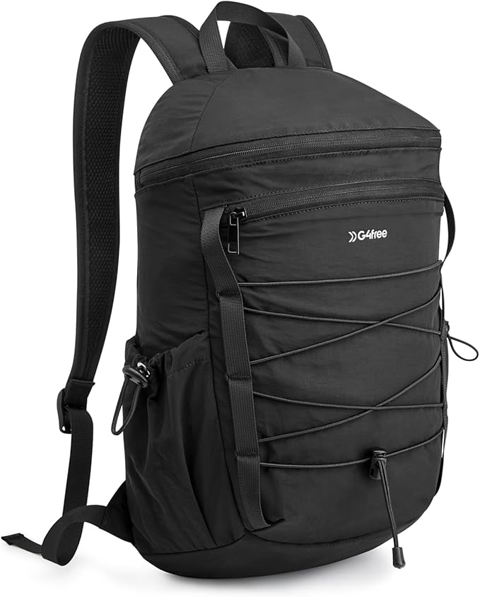 G4Free Hiking Backpack for Women Men 20L Lightweight Travel Backpacks Daypack Outdoor Daily Camping, Black