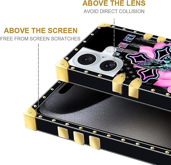 Compatible with iPhone 16 Case, Praying Cross Hands Luxury Golden Decoration for Girl Women Soft TPU Shockproof Protective Hard PC Back for iPhone 16