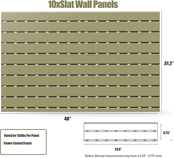 Gun Racks for Wall, Heavy-Duty Aluminium Slatwall Panels Gun Wall Mount Storage, 10 Pieces Panels