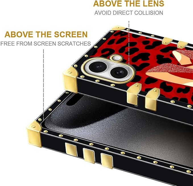 for iPhone 17 Case Luxury Golden Decoration for Girl Women Soft TPU Shockproof Protective Hard PC Back for iPhone 17 Crazy Pattern Elegant High Heels