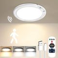 Gotopceed Rechargeable Motion Sensor Ceiling Light with Remote - Magnetic Wireless Ceiling Light Battery Powered for Closet Shower Stairs Shed Hallway ect